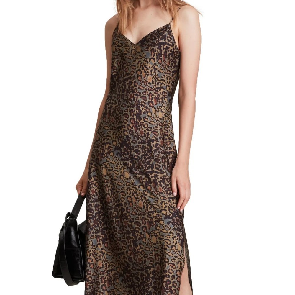 Allsaints Leopard Print Maxi Dress